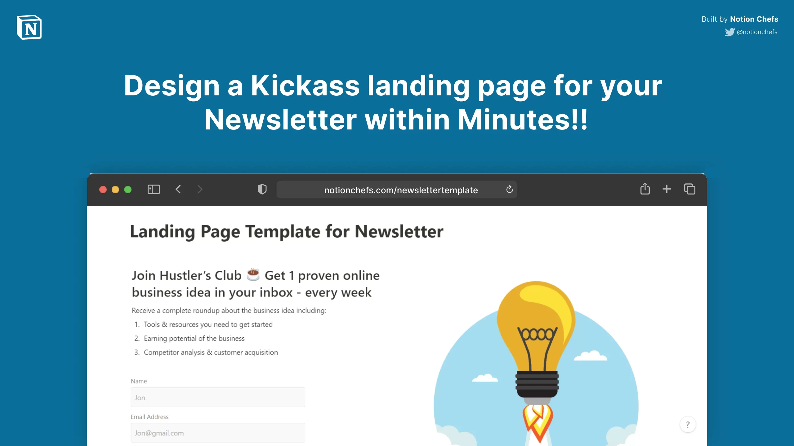 Landing Page Template for Newsletter