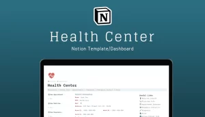 The Health Center is a Notion template that provides you with a way to organize all of your medical information in one place.