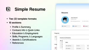 Build a clean and streamlined resume (normal & full-width).