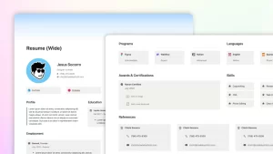 Build a clean and streamlined resume (normal & full-width).