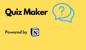 The Notion Quiz Maker is the most intuitive and straightforward way for building quizzes. And the best? No external tools are required! This tool allows you to build and use your quizzes inside of a Notion database. One-minute setup Customizable No code quizzes