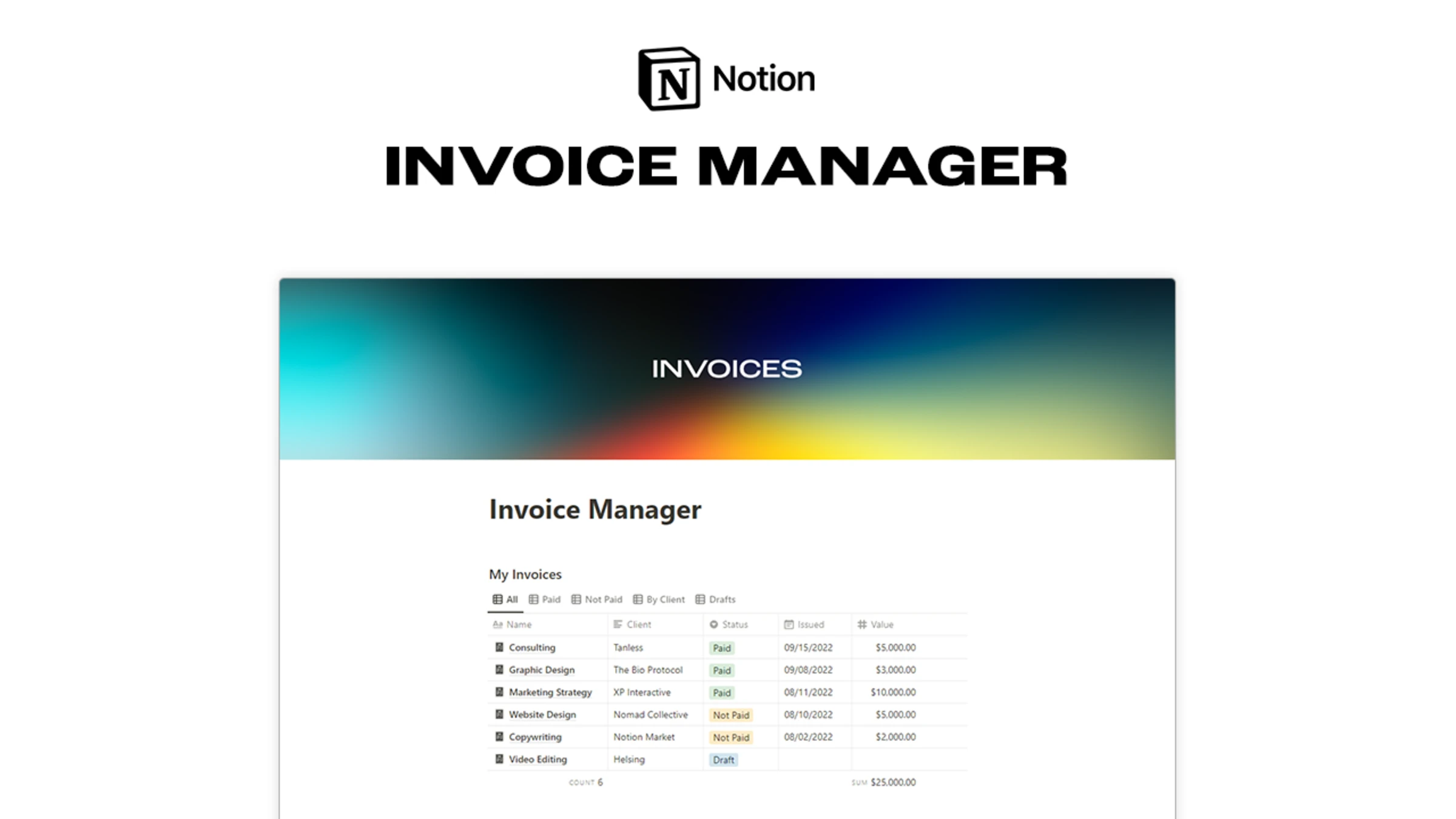 Invoice Manager (Notion Template)