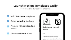 Launch Notion Templates easily following this Bulletproof Checklist