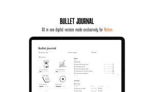 A digital bullet journal with 4+ systems consisting of a goal tracker