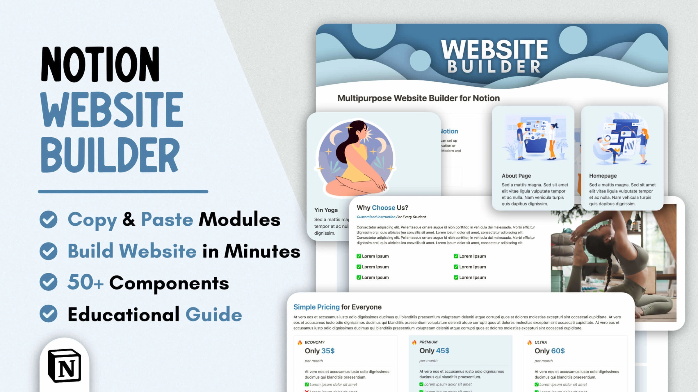 All-in-one Website Builder | Digital Notion Template 2022