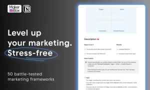 50 marketing frameworks for Makers Level up your marketing. Stress-free. Grow faster with 50 battle-tested marketing frameworks. Sharpen positioning