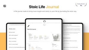 A life journal made to bring more insight and clarity to your life by journaling the Stoic way.