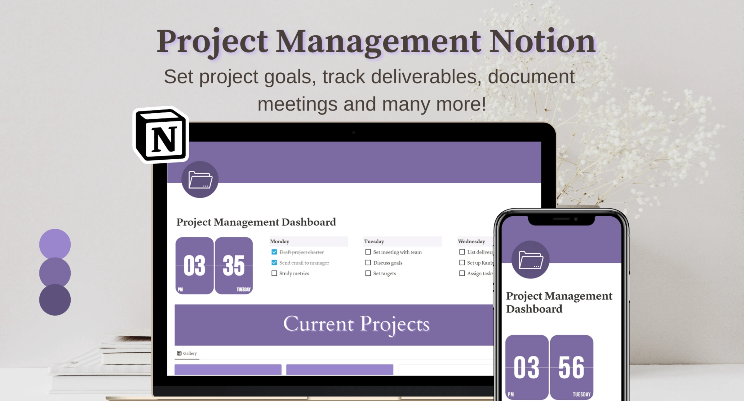 Project Management/Project Planner Notion Dashboard