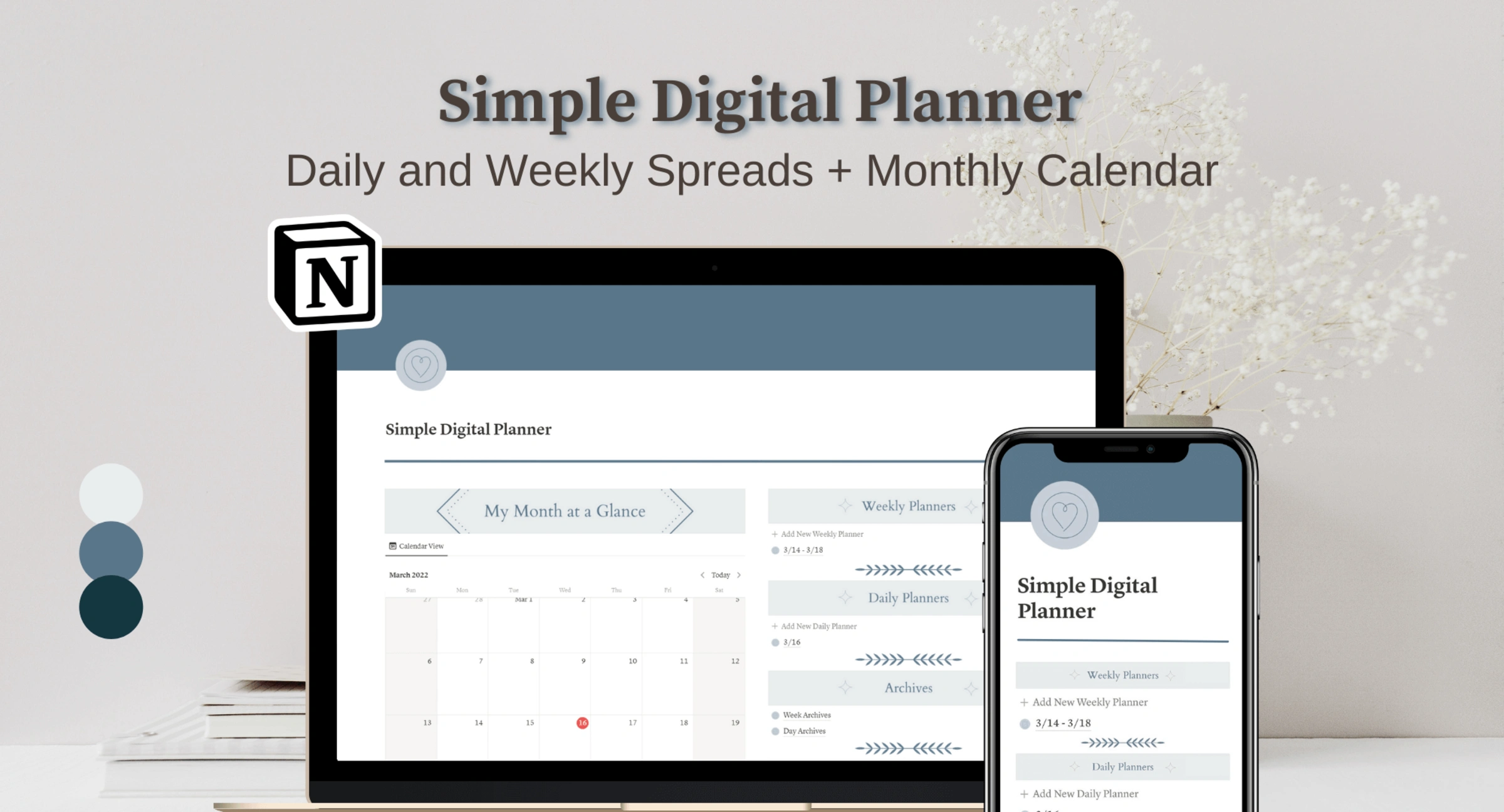 Simple Digital Planner Notion Template