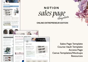 This Notion Template is the ultimate template for online entrepreneurs who are looking for a way to sell and host their programs through Notion. Designed with business owner in mind