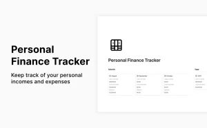 Keep track of your personal incomes and expenses in Notion.