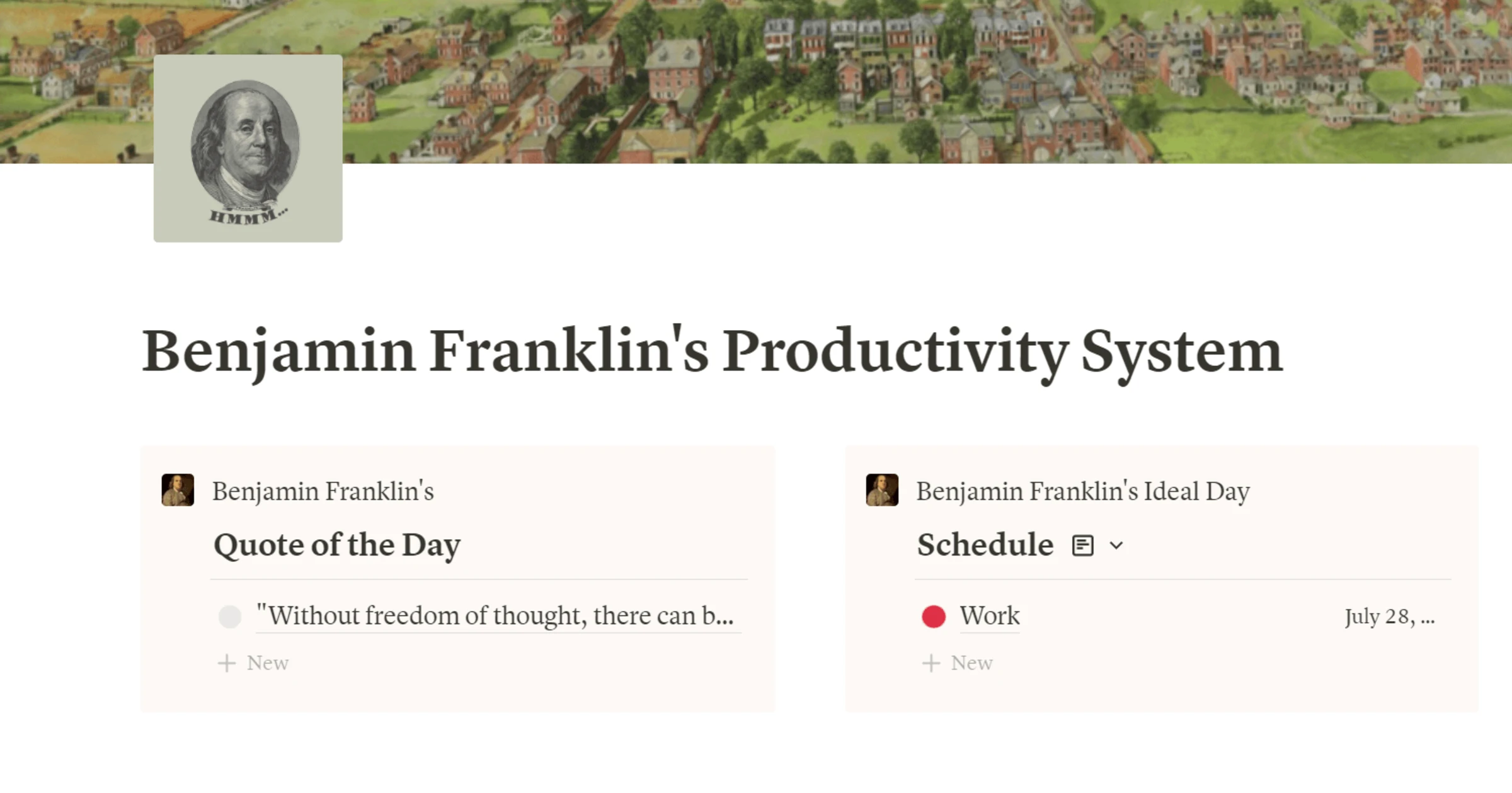 Benjamin Franklin’s Productivity System