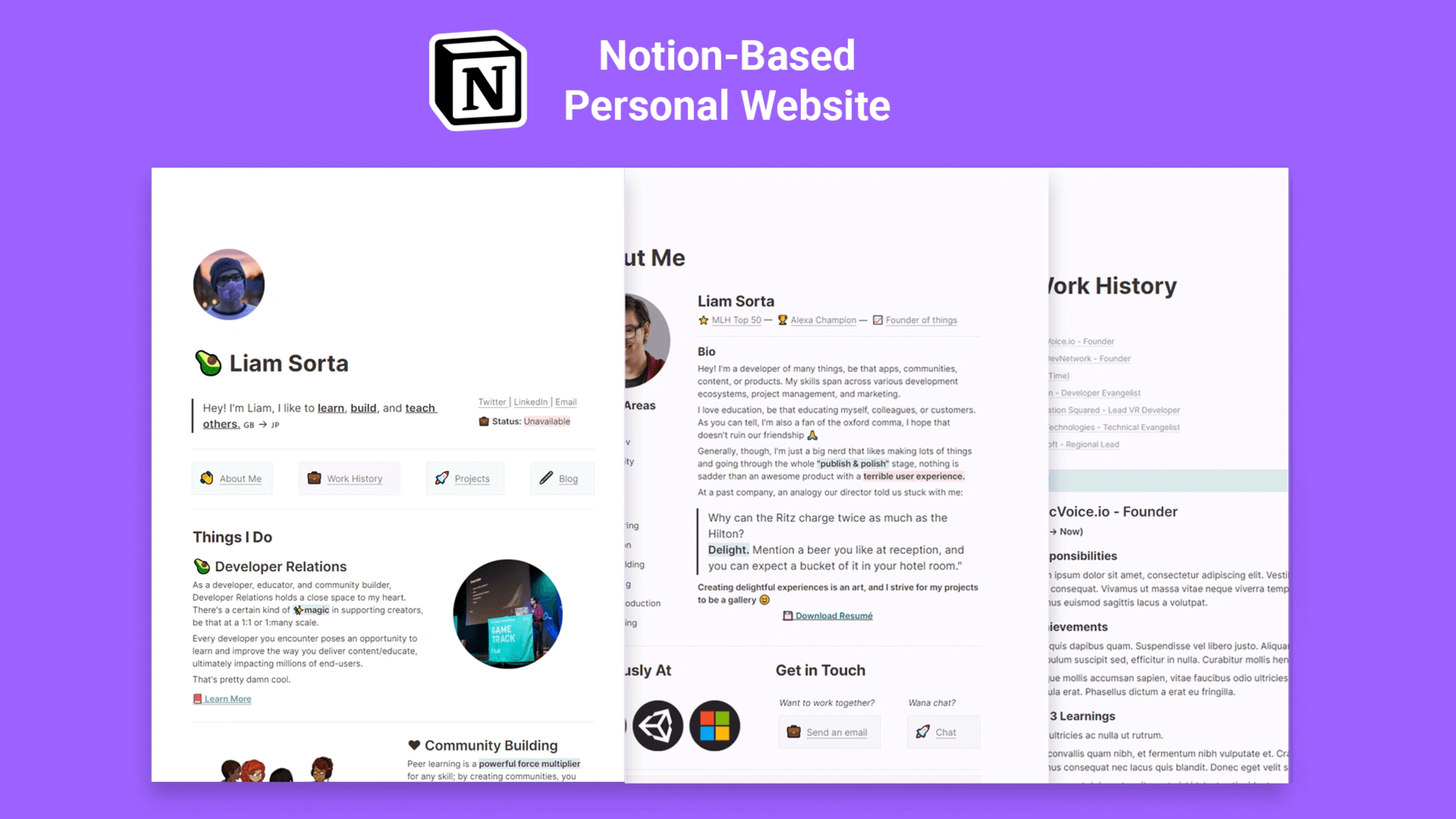 Personal Website for Notion