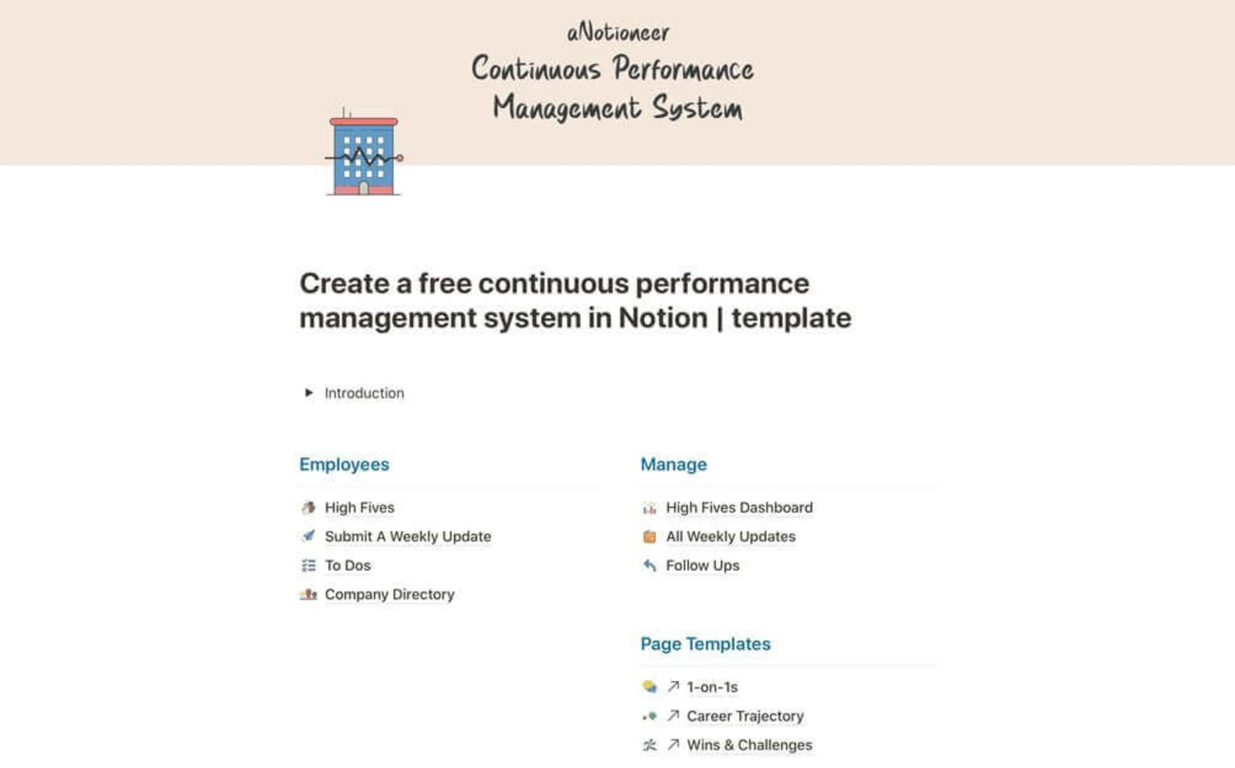 Continuous Performance Management System template