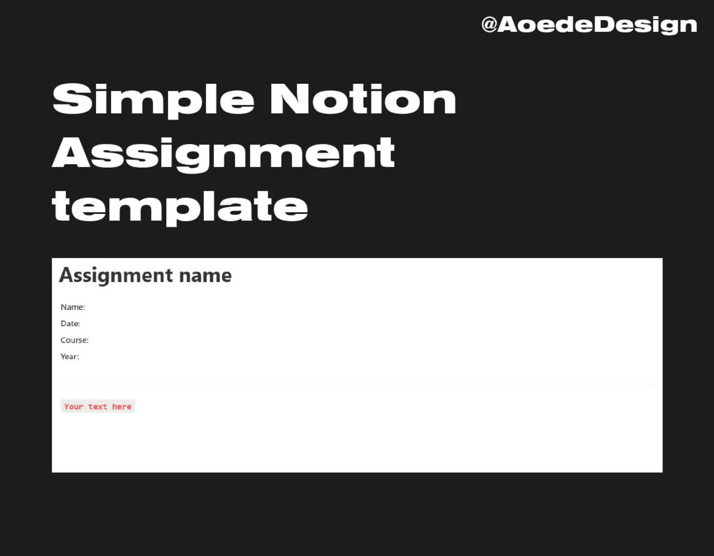 Notion Assignment Template