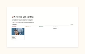 Onboarding checklists help new hires get settled at your company. Click any card to see onboarding tasks and notes for that person.