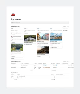 This template is really useful and fun for planning any trip. You can drop all the info you need for the trip in one location