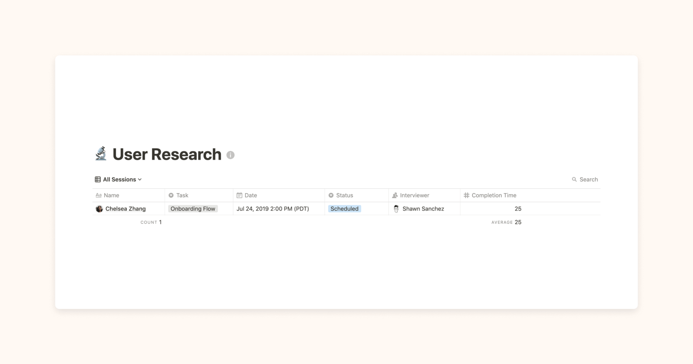 User Research Database