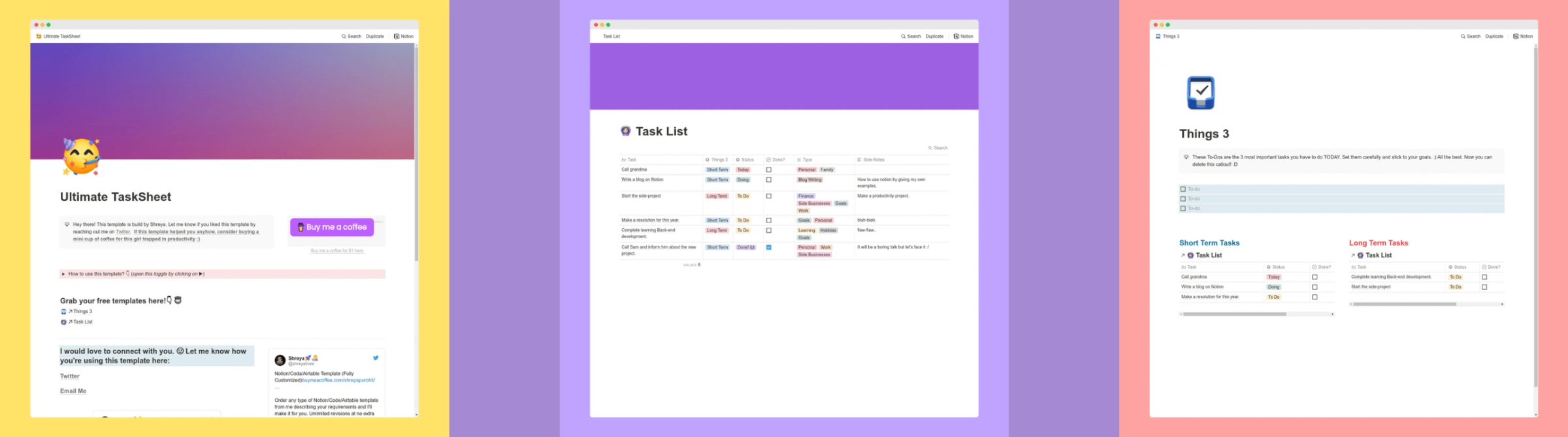 Ultimate TaskList – 3 Templates Bundle