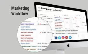 Streamline your Marketing Campaign Workflow. Template set includes Campaign Calendar