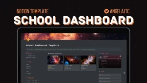 A simple school dashboard template with a stellar twist! I created this template to keep track of my courses