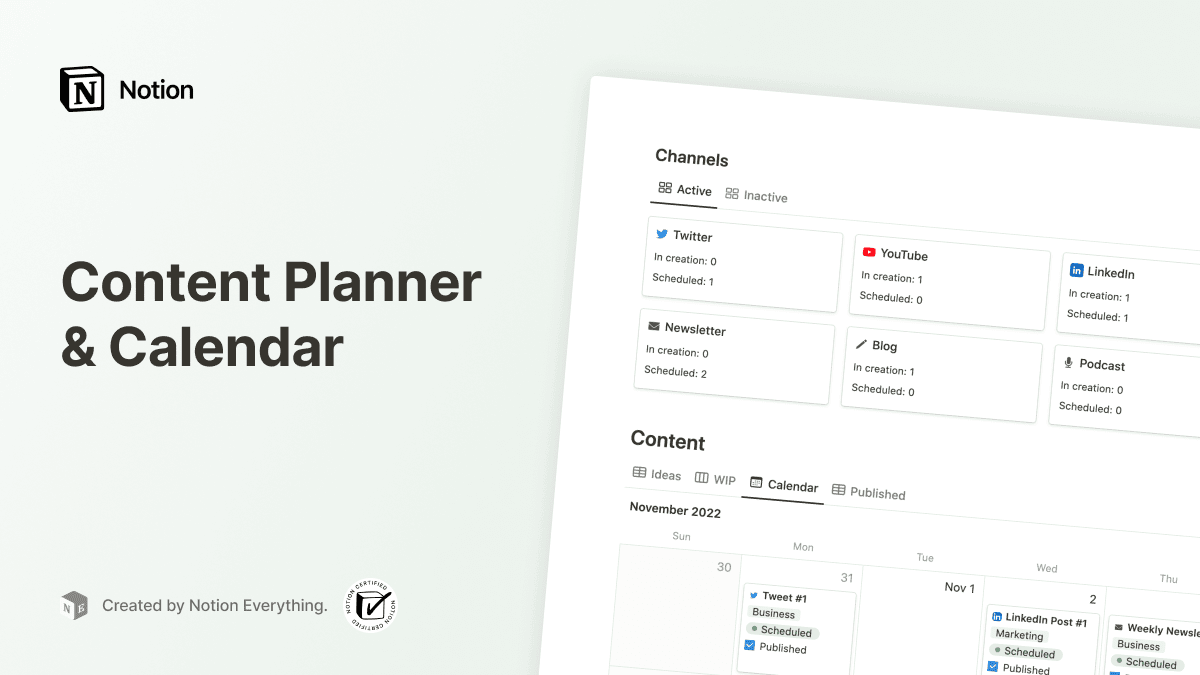 Content Planner & Calendar