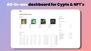 The Crypto & NFT Tracker Dashboard is an easy-to-use dashboard that allows you to track both your NFTs & your cryptos. It's also the only template that enables to retrieve real-time asset prices.