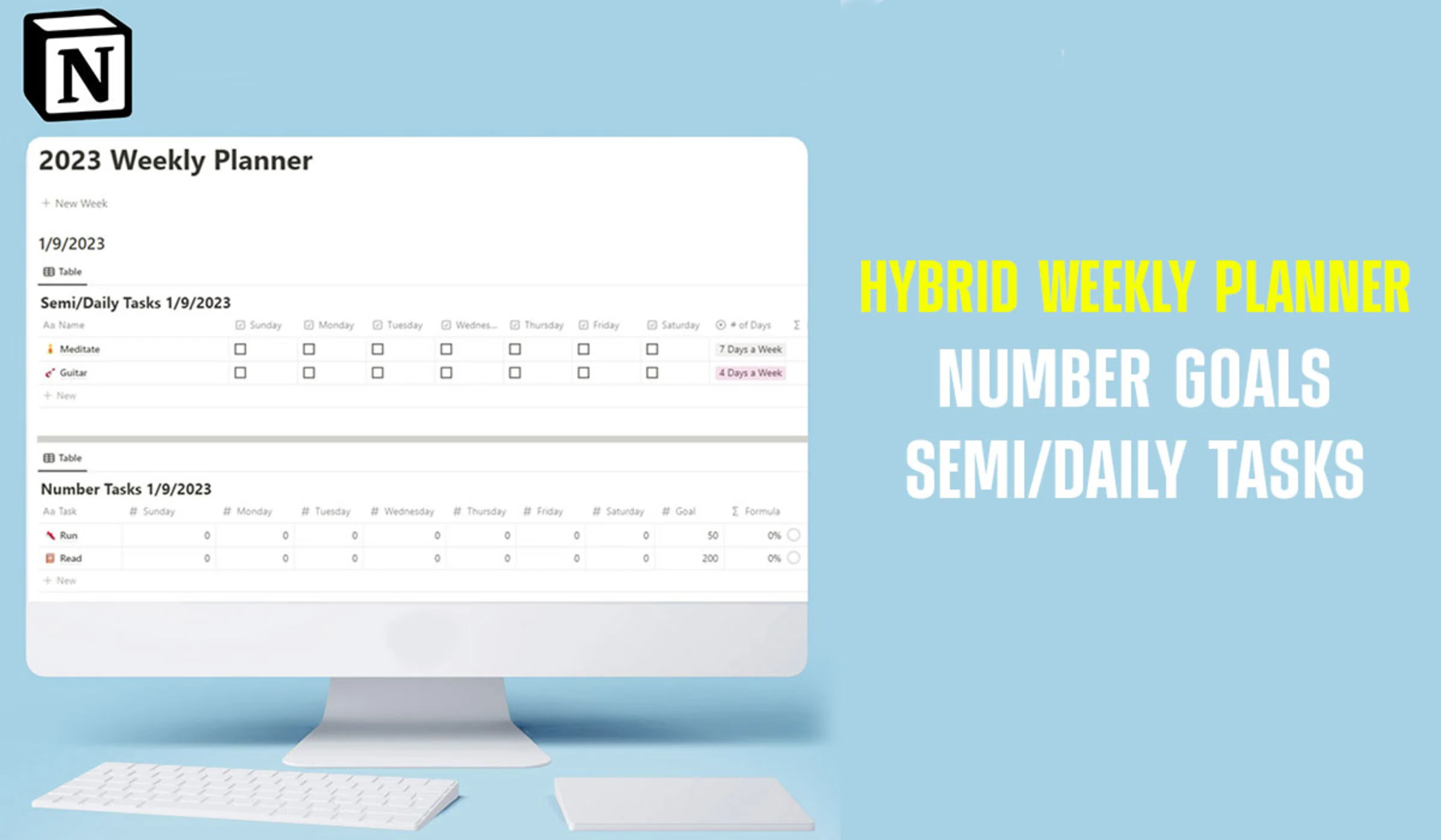 Notion Hybrid Weekly Habit Planner