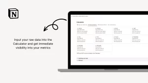 The SaaS Metrics Cheat Sheet & Calculator gives you access to an aggregate list of 18 key SaaS metrics with clear definitions and formulas. You'll also get a user-friendly calculator that makes it easy to measure and track your SaaS metrics.