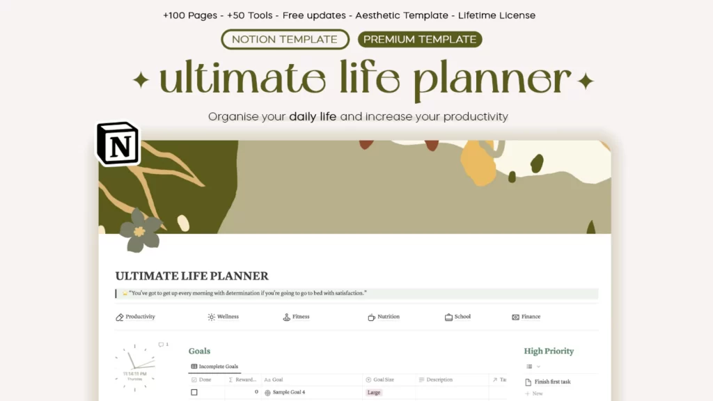 Ultimate Life Planner Notion Template Notion Templates Hub