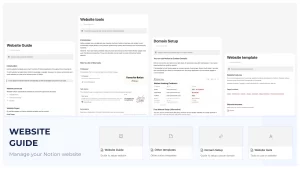 Notion Website Suite is a user-friendly template for creating and managing multiple websites without coding. It includes pre-designed pages