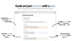 Goal Action Plan Template for Notion is a place to visualize what happens after accomplishing your goals as well as how to accomplish them.