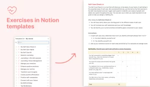 This template is a Self-Care system built in Notion where you will learn to connect with yourself and prioritize your well-being 💛